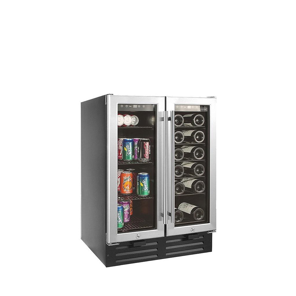 CENTRE DE BREUVAGE ENCASTRABLE DE 18 BOUTEILLES + 57 CANETTES (3.2 PIEDS CUBE) 2 ZONES SEEMLESS